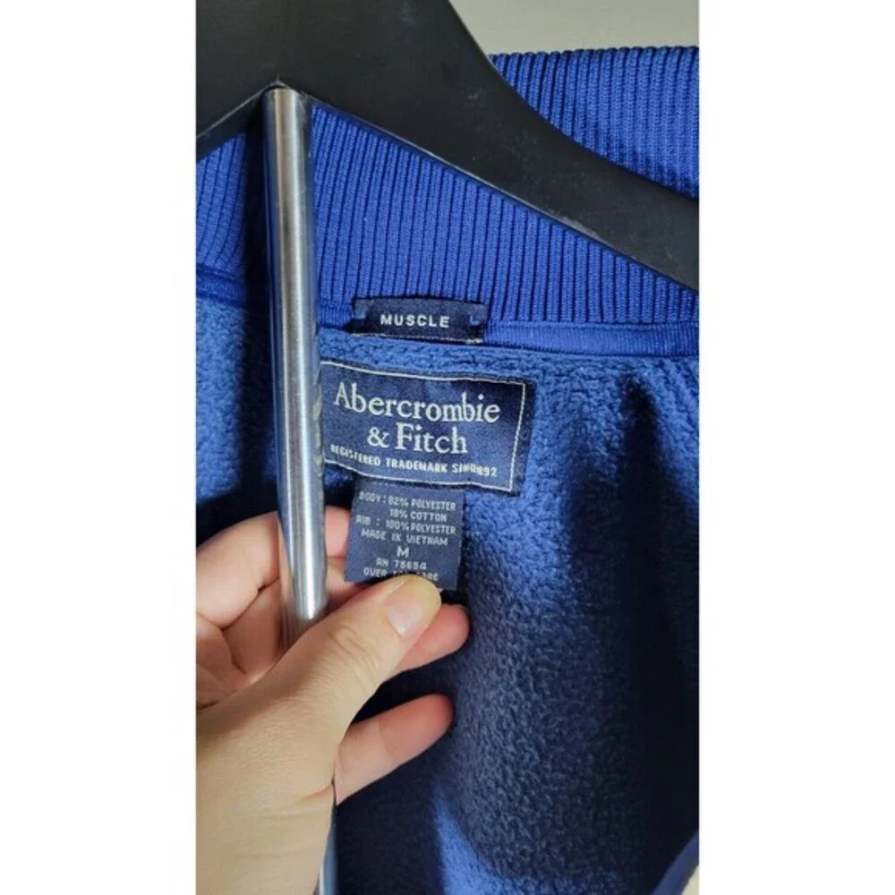 Abercrombie & Fitch Muscle Track Jacket Men’s Medium – Blue Full Zip Winged Foot